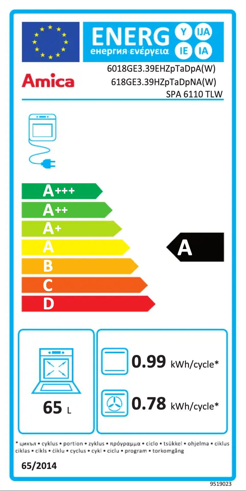 Page n°1 - Manuel utilisateur Amica 618GE3.39HZPTADPNA(W)