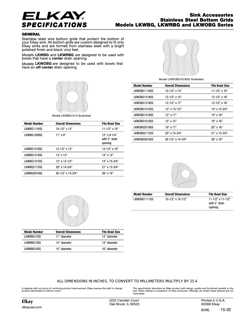 Page n°1 - Manuel utilisateur Elkay LKWBG2816SS