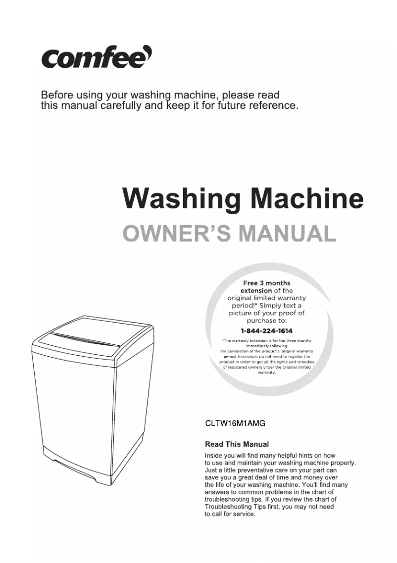 Page n°1 - Manuel utilisateur Comfee CLTW16M1AMG