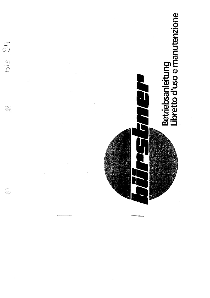 Page n°1 - Manuel utilisateur Bürstner City (1986)