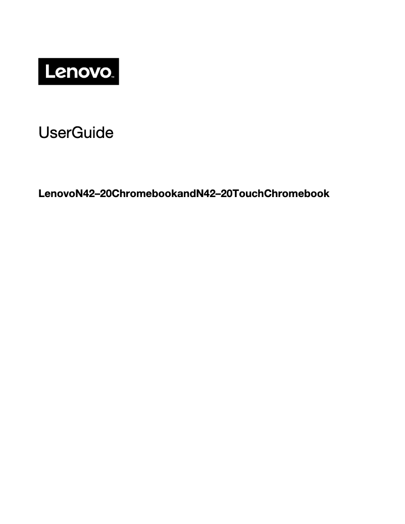 Page n°1 - Manuel utilisateur Lenovo N42-20