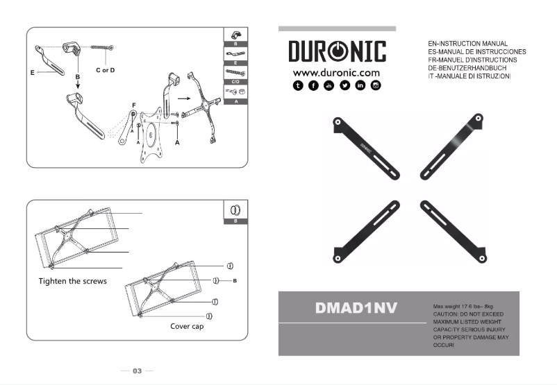 Page n°1 - Manuel utilisateur Duronic DMAD1NV