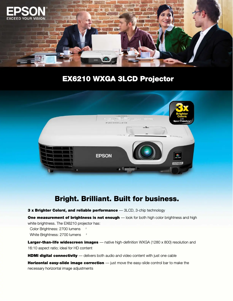 Página 1 del manual Ficha técnica Epson EX6210