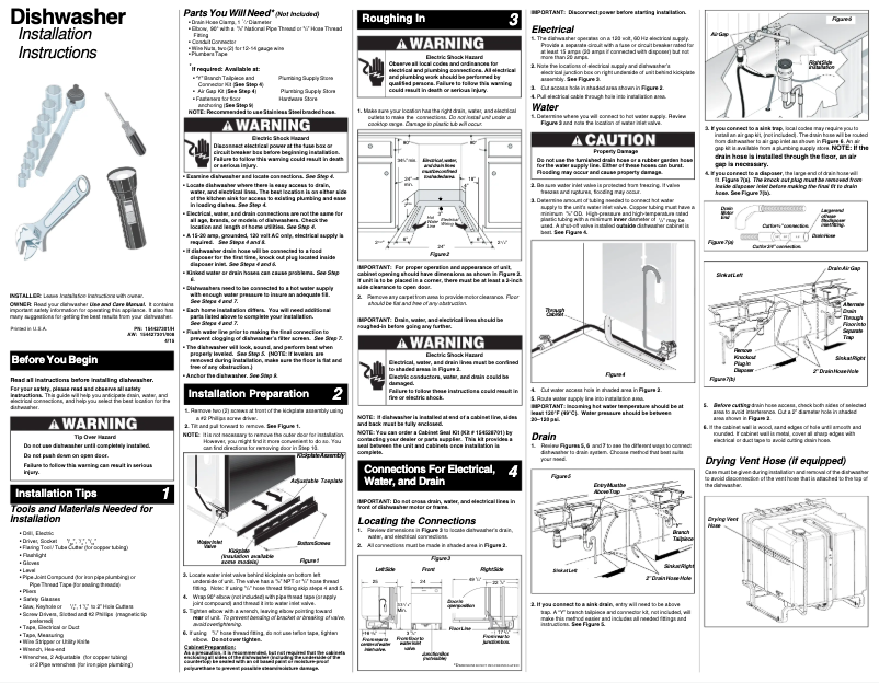 Page n°1 - Guide d'installation Frigidaire FGID2468UD