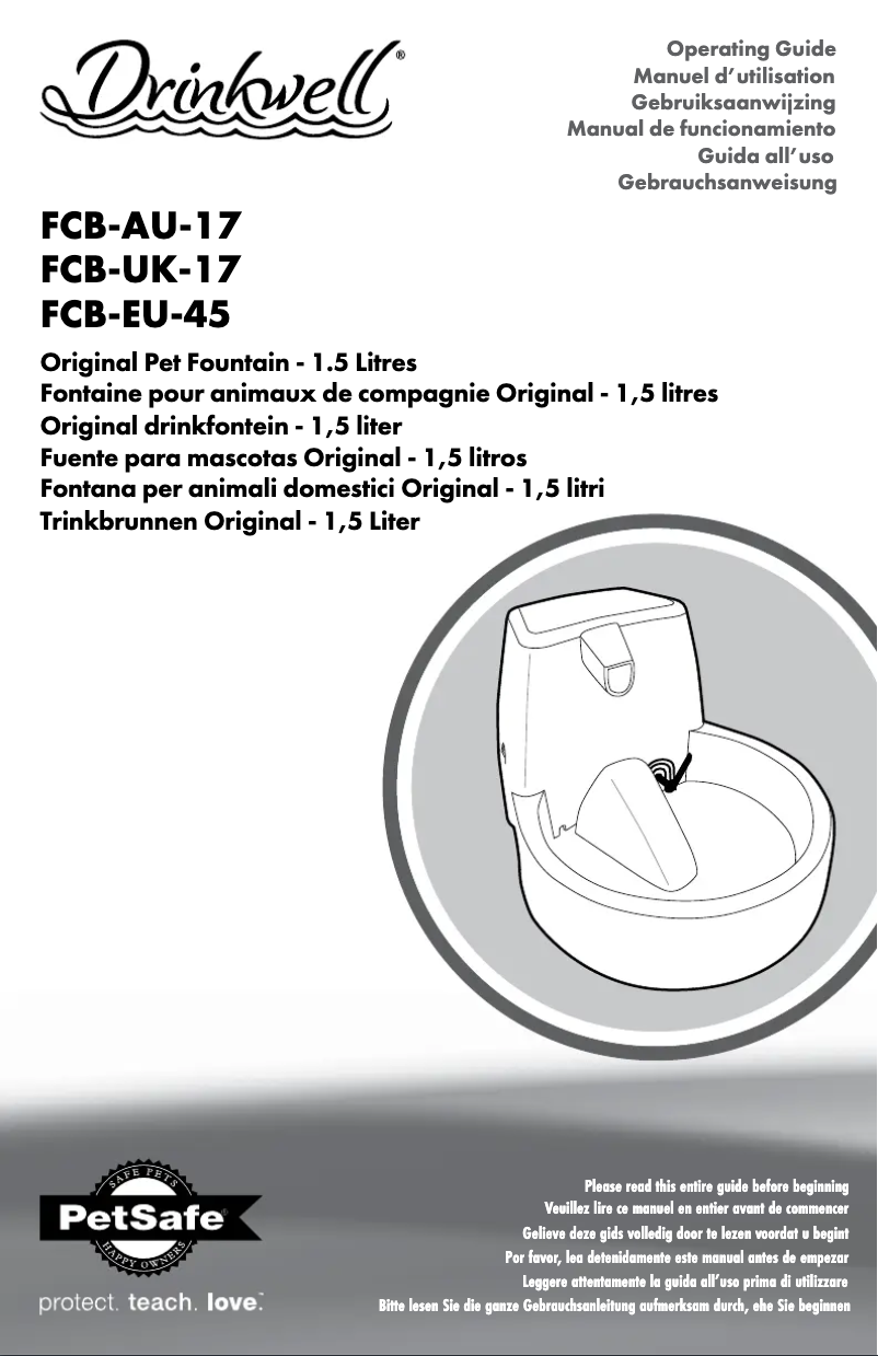 Image de la première page du manuel de l'appareil Drinkwell FCB-EU-45