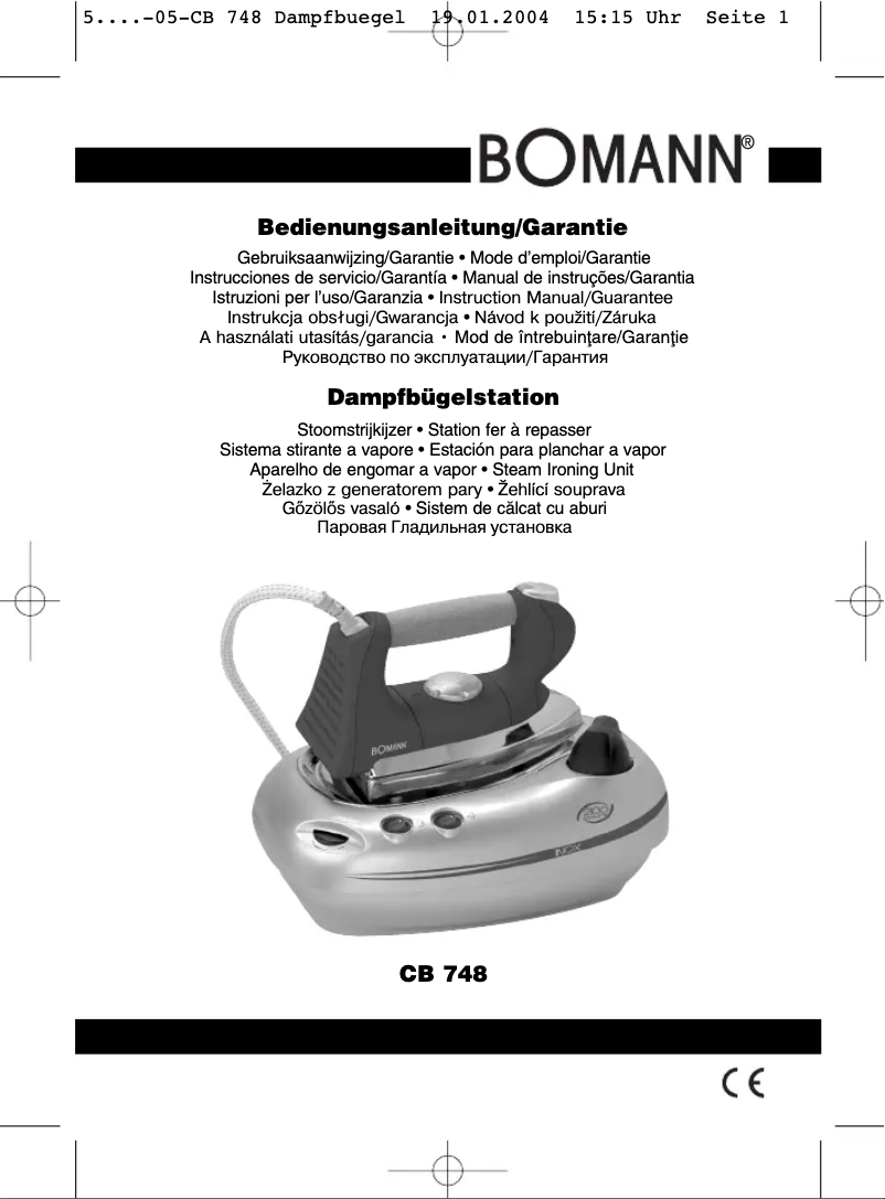 Page 1 de la notice Manuel utilisateur Bomann CB 748