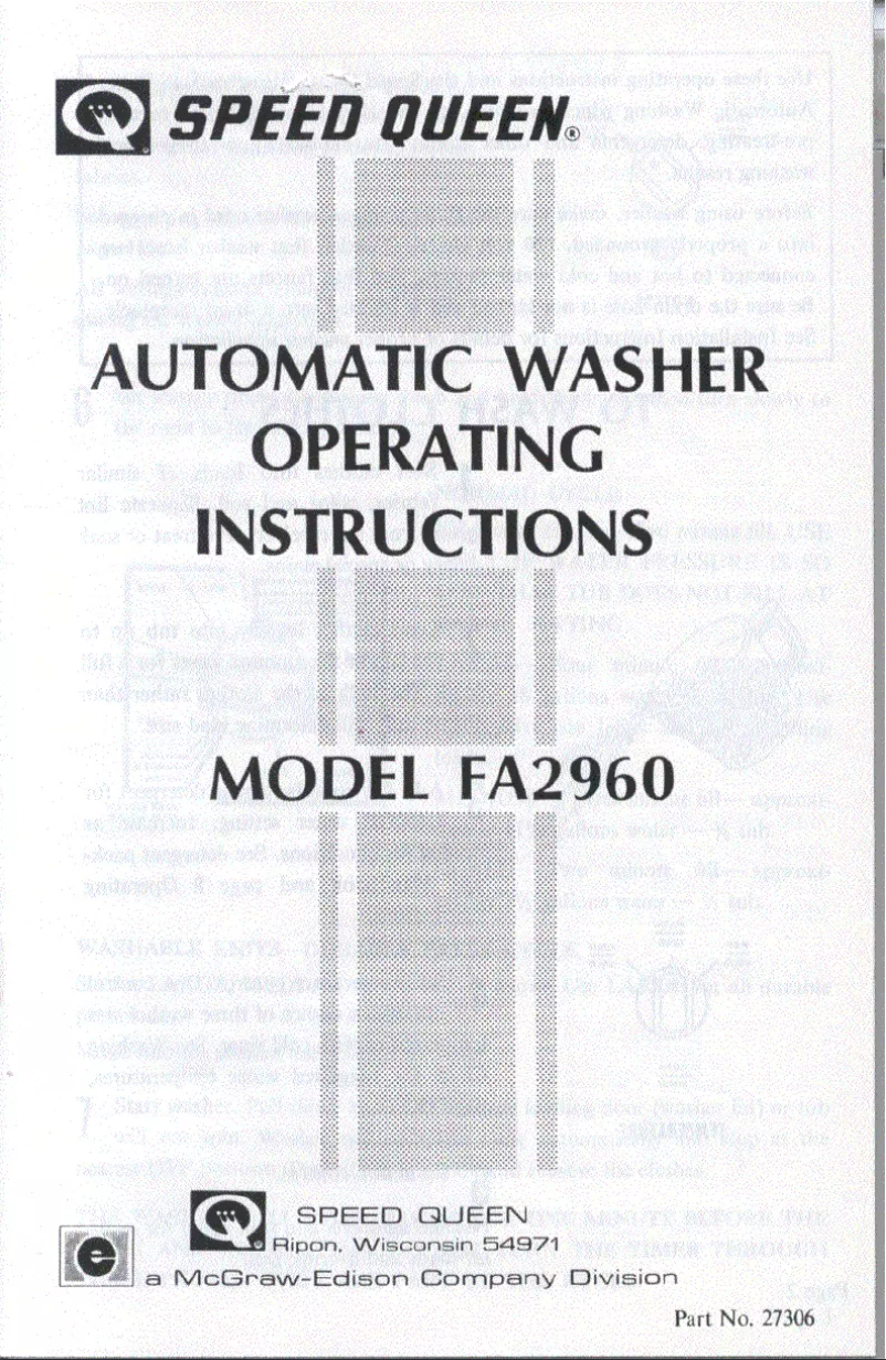 Image de la première page du manuel de l'appareil FA2960