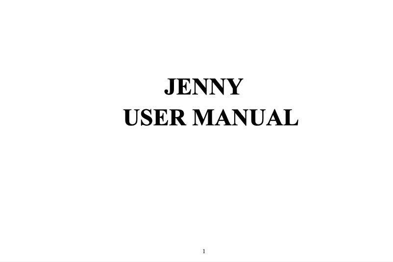 Page n°1 - Manuel utilisateur BLU Jenny T172