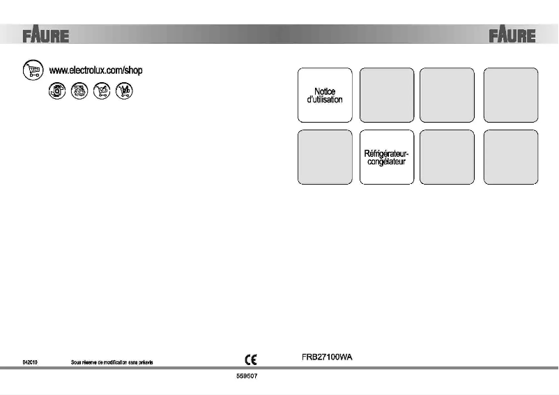 Page n°1 - Manuel utilisateur Faure FRB27100WA