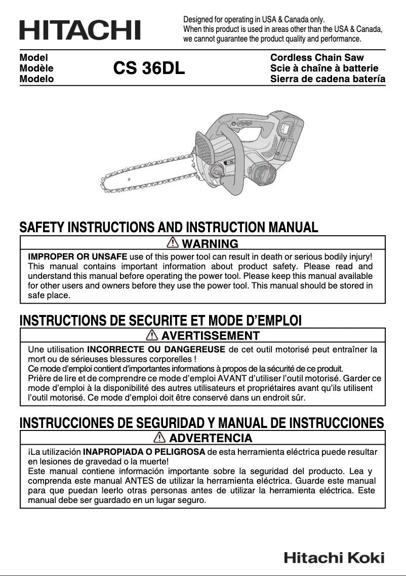 Image de la première page du manuel de l'appareil CS 36DL