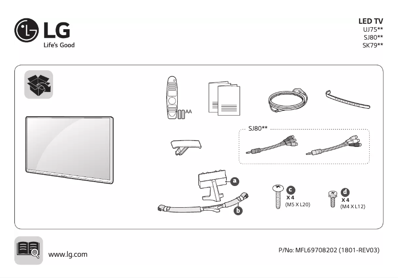 Page 1 de la notice Manuel utilisateur LG 49SJ800V