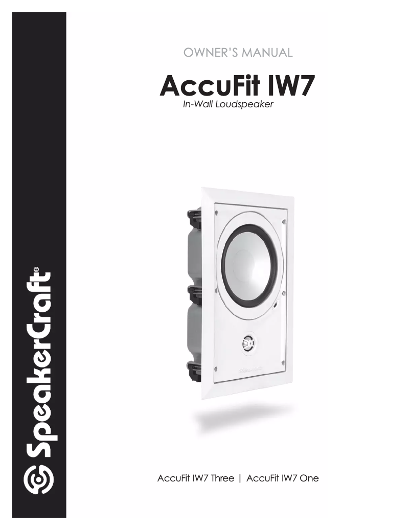 Page n°1 - Manuel utilisateur SpeakerCraft AccuFit IW7 Three