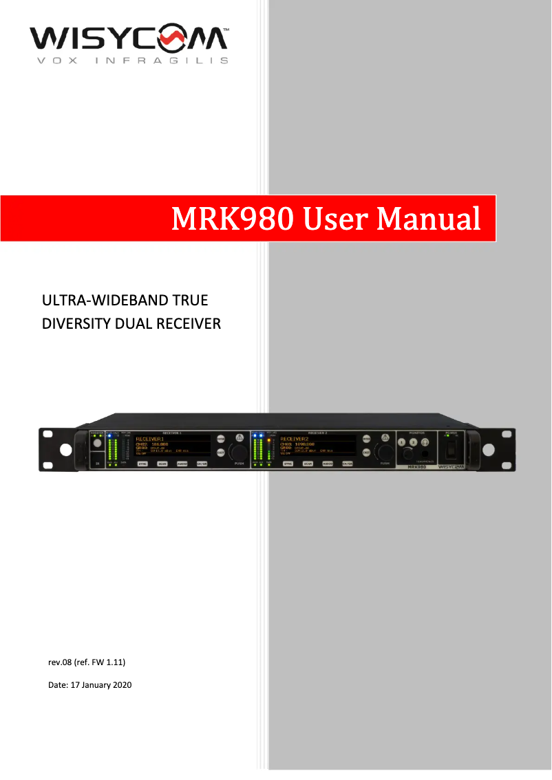 Image de la première page du manuel de l'appareil MRK980