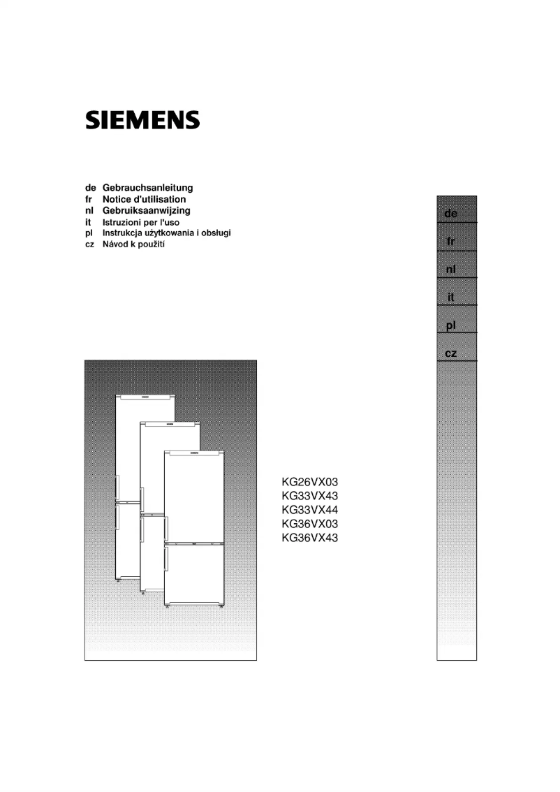 Page n°1 - Manuel utilisateur Siemens KG36VX03