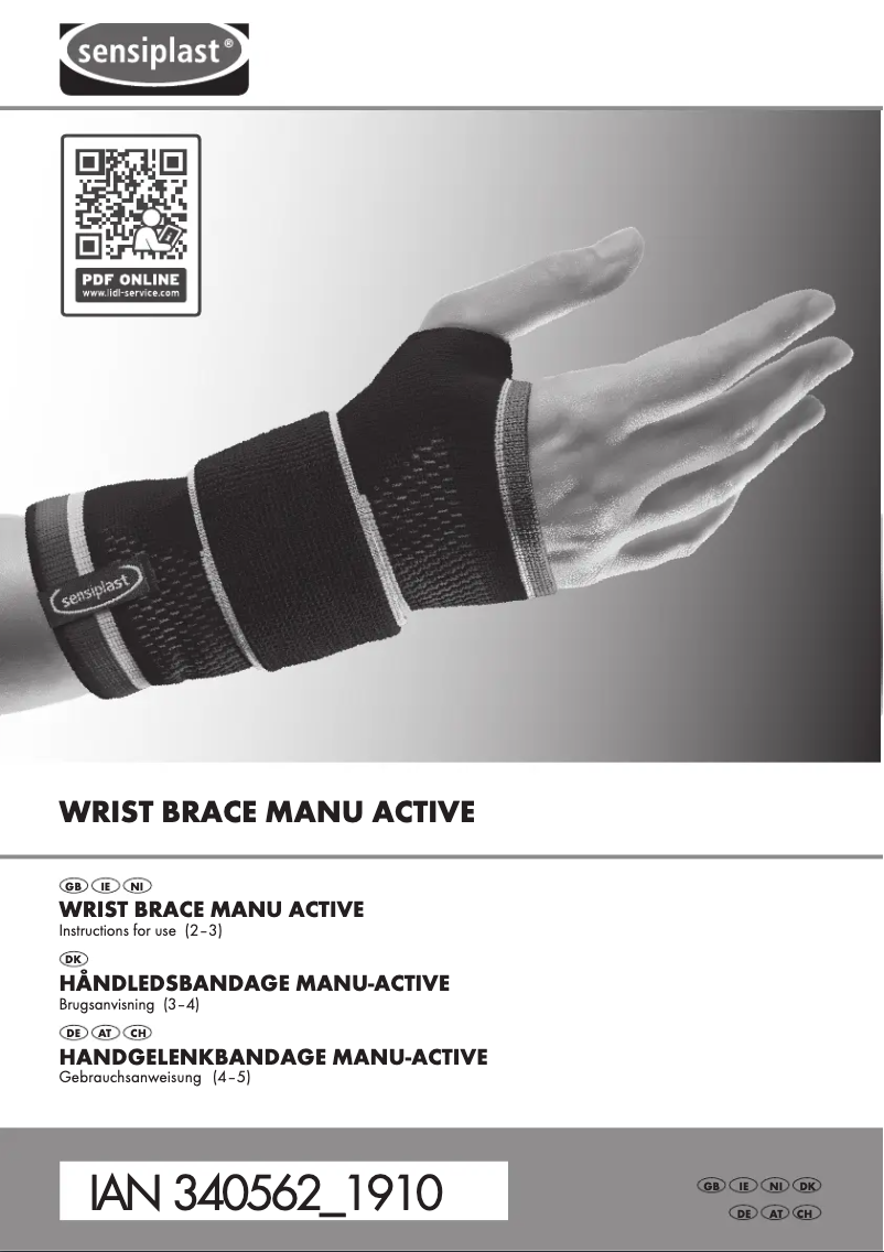 Page 1 de la notice Manuel utilisateur Sensiplast IAN 340562