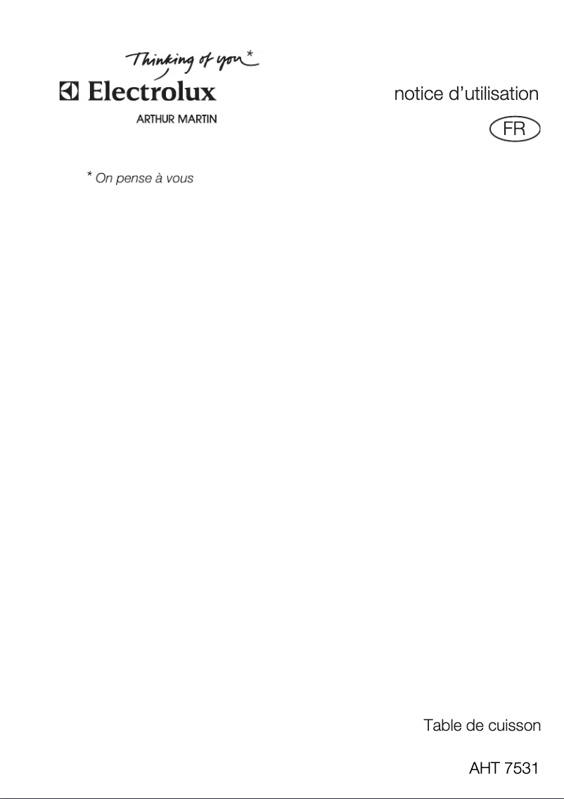 Page 1 de la notice Manuel utilisateur Arthur Martin-Electrolux AHT7531K