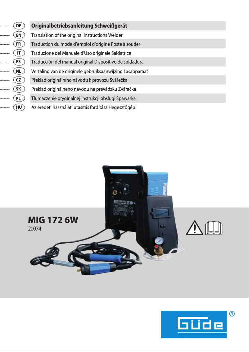 Image de la première page du manuel de l'appareil MIG 172/6W