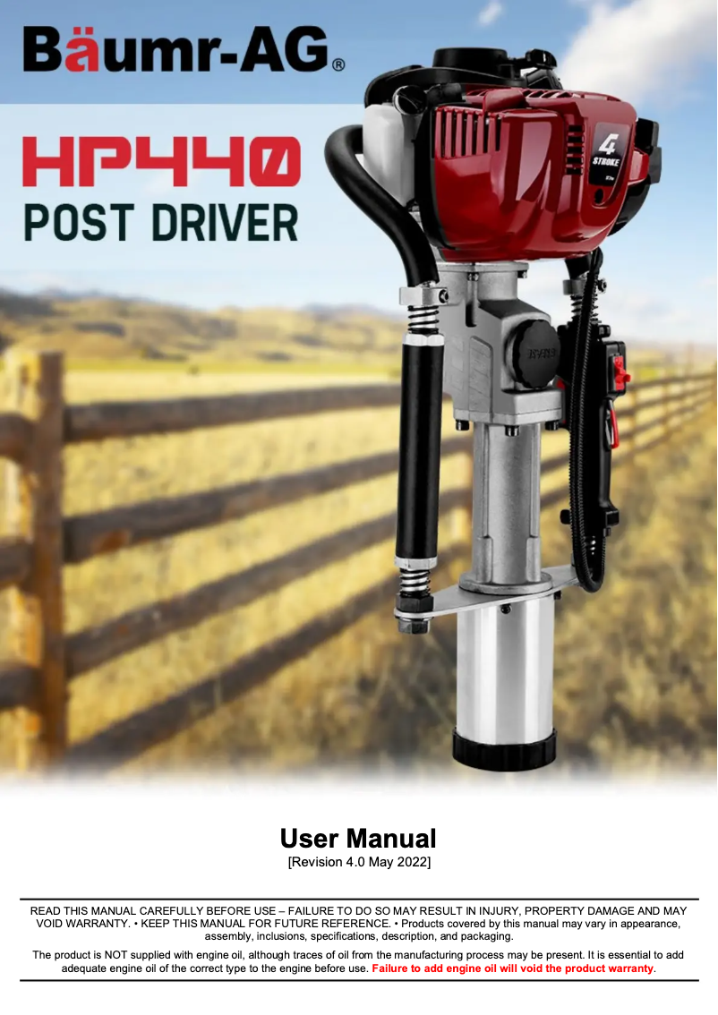 Page 1 de la notice Manuel utilisateur Baumr-AG HP440