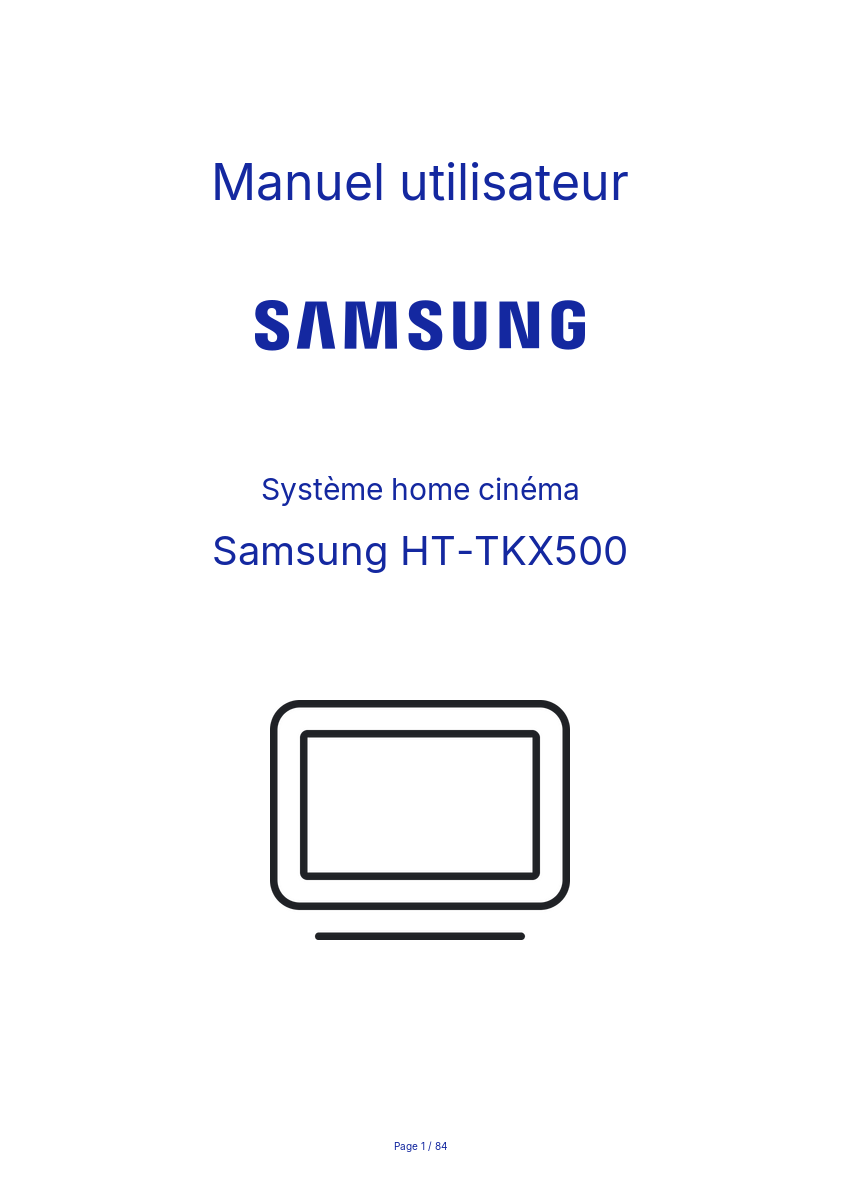 Image de la première page du manuel de l'appareil HT-TKX500