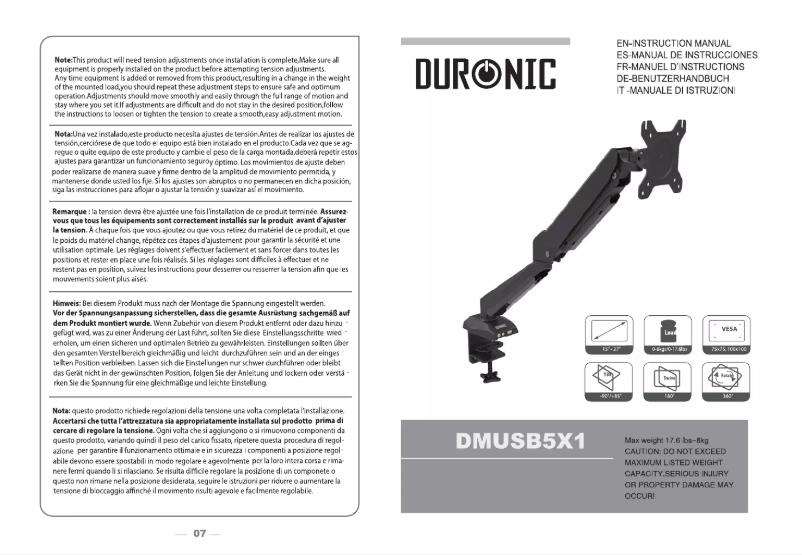 Page n°1 - Manuel utilisateur Duronic DMUSB5X1