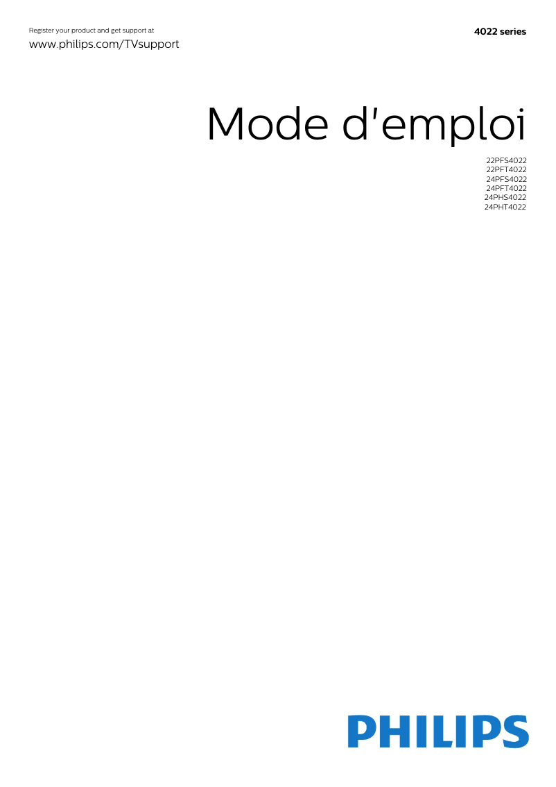 Page n°1 - Manuel utilisateur Philips 24PFS4022