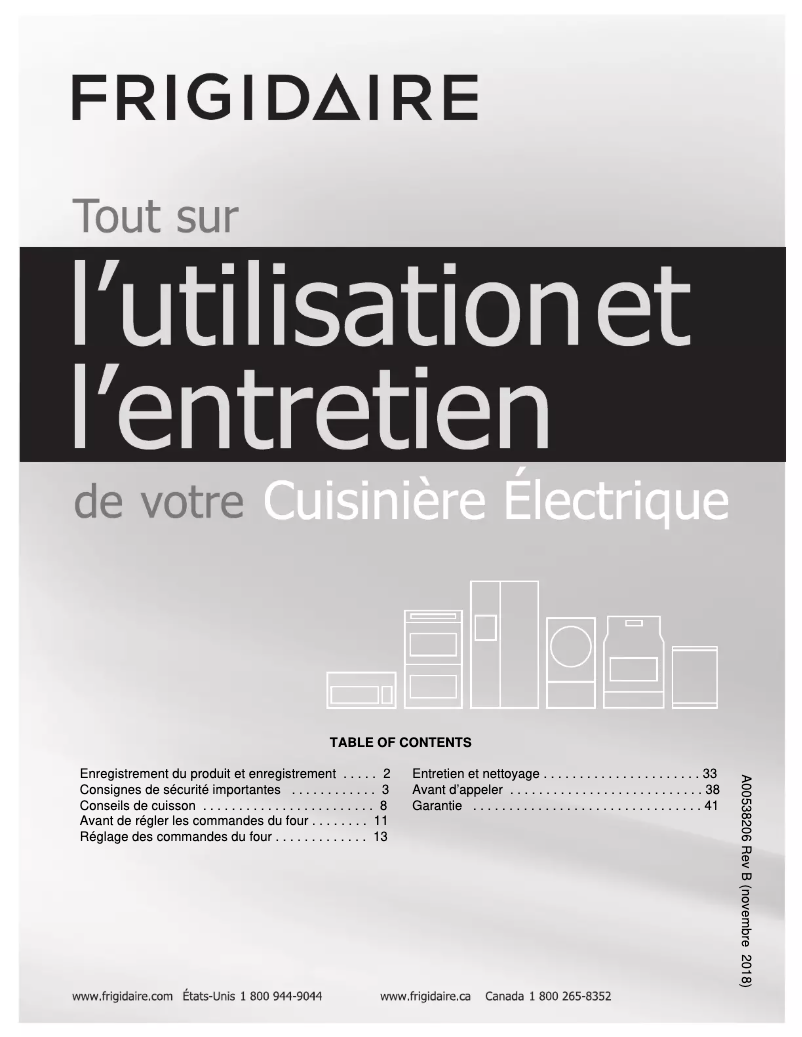 Page n°1 - Manuel utilisateur Frigidaire FGEW3066UF