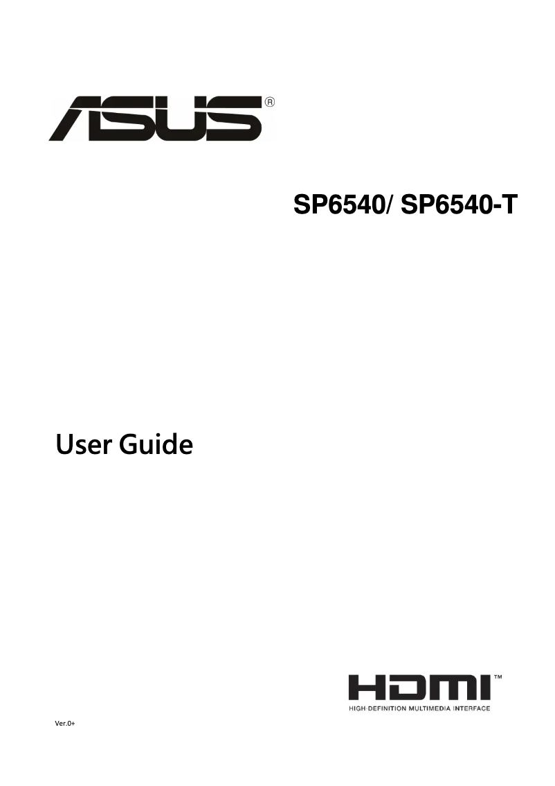 Page 1 de la notice Manuel utilisateur Asus SP6540-T