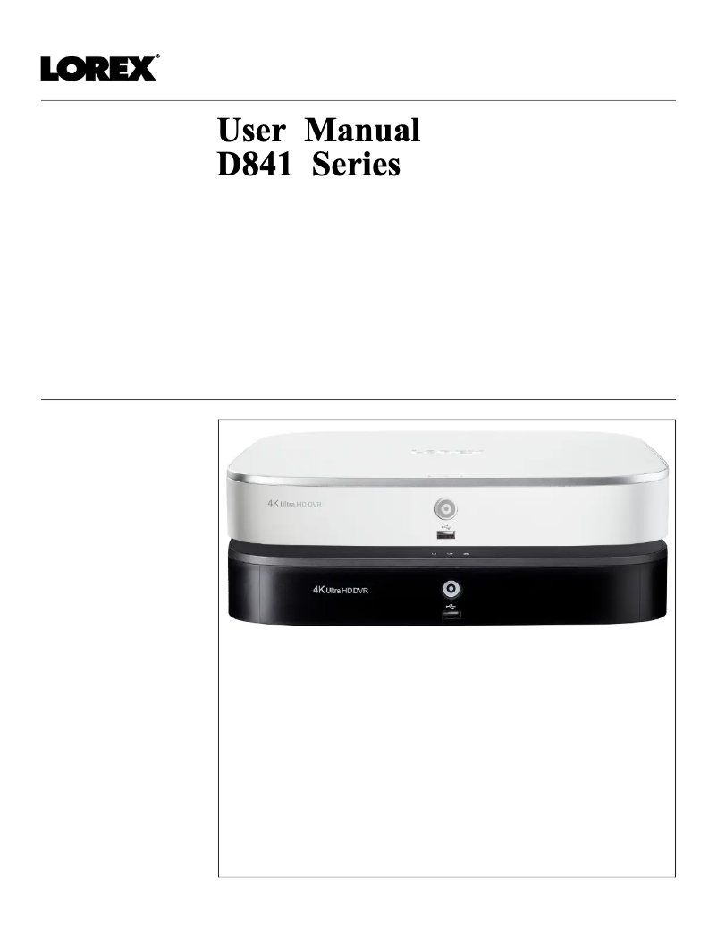 Page n°1 - Manuel utilisateur Lorex DK181-48CA