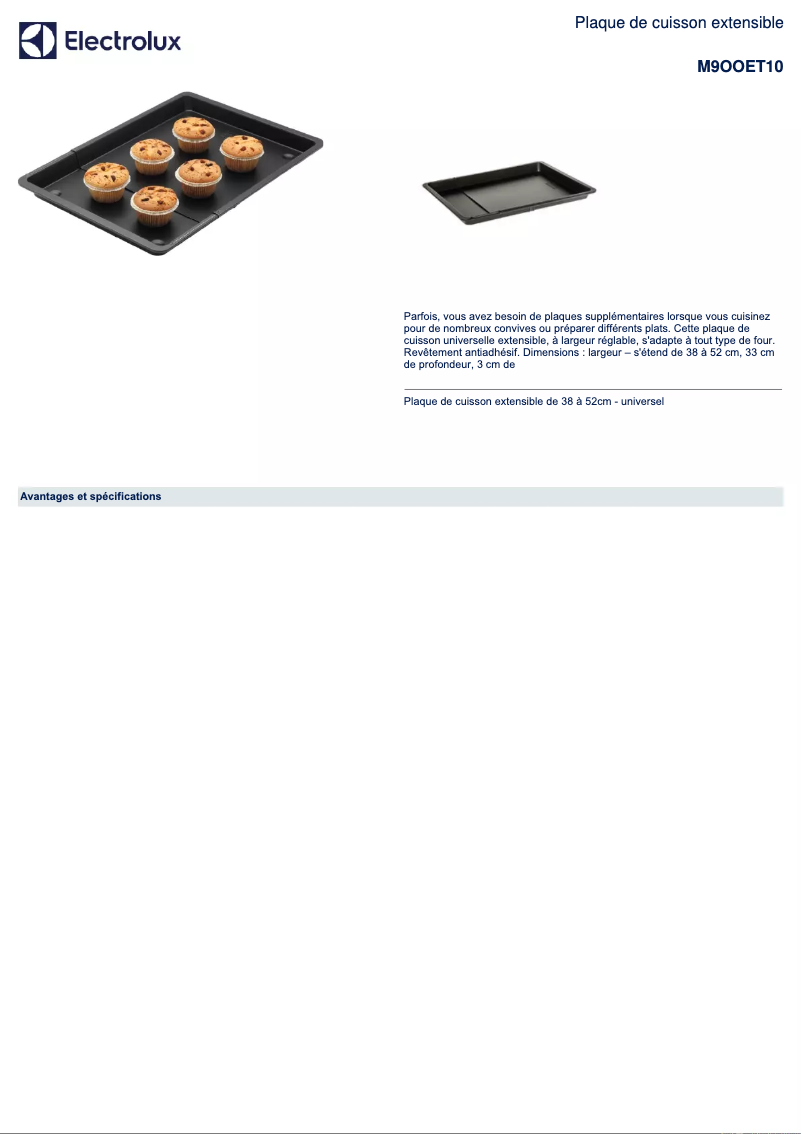 Image de la première page du manuel de l'appareil M9OOET10