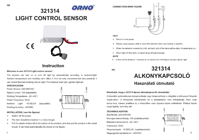 Page 1 de la notice Manuel utilisateur ORNO OR-CR-227