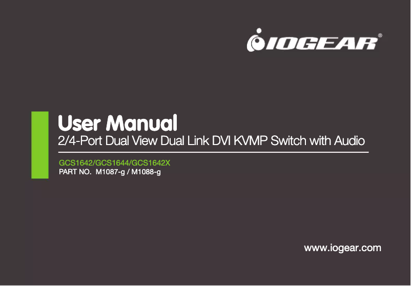 Page n°1 - Manuel utilisateur iogear MiniView GCS1642X