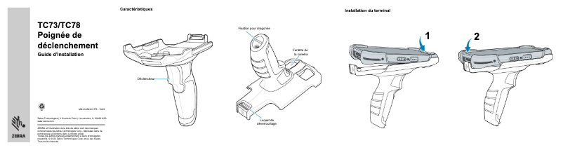 Page 1 de la notice Guide d'installation Zebra TC73