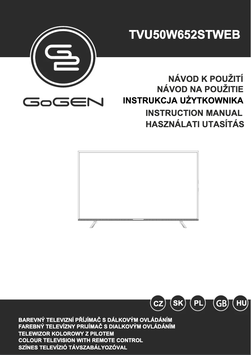Page 1 de la notice Manuel utilisateur GoGen TVU50W652STWEB