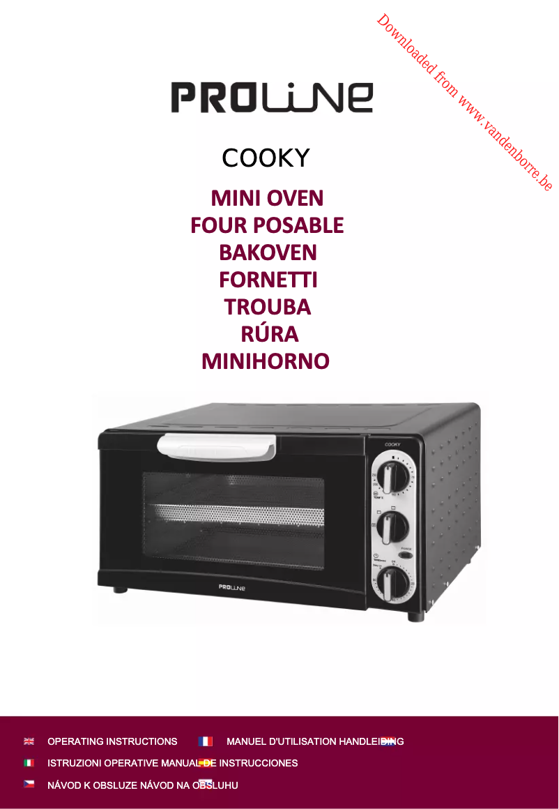 Page n°1 - Manuel utilisateur Proline Cooky