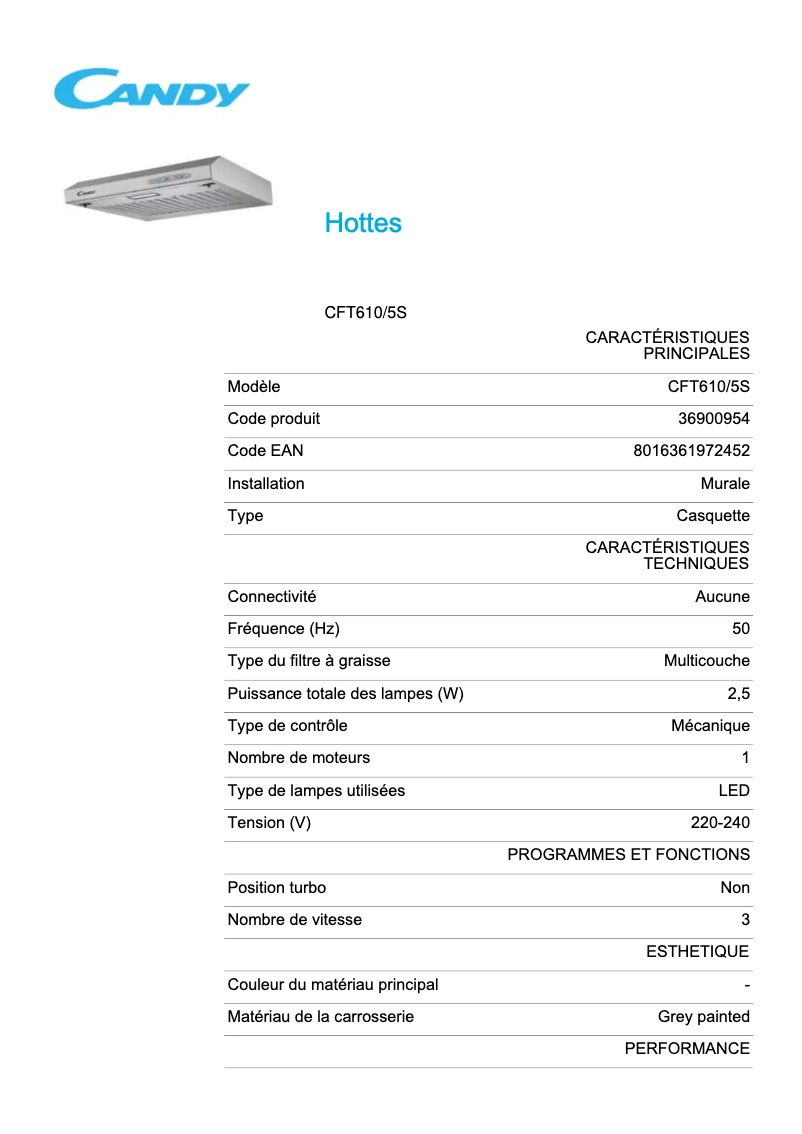 Image de la première page du manuel de l'appareil CFT610/5S