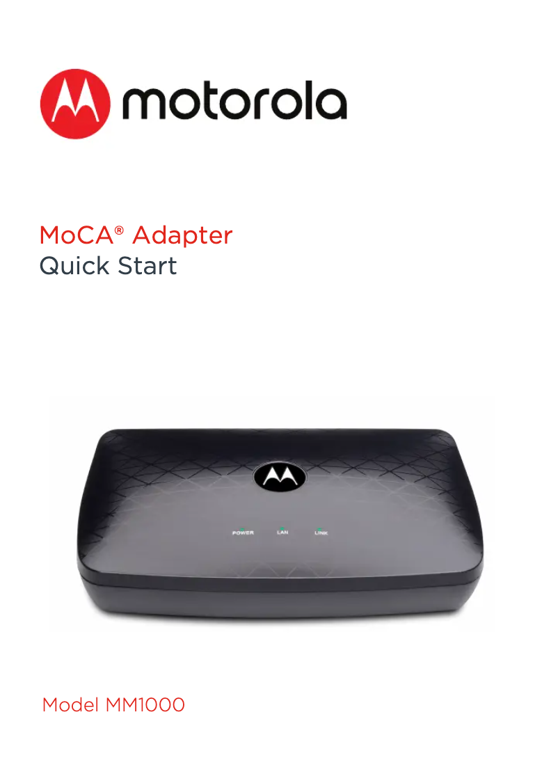 Page 1 de la notice Manuel utilisateur Motorola MoCA MM1000