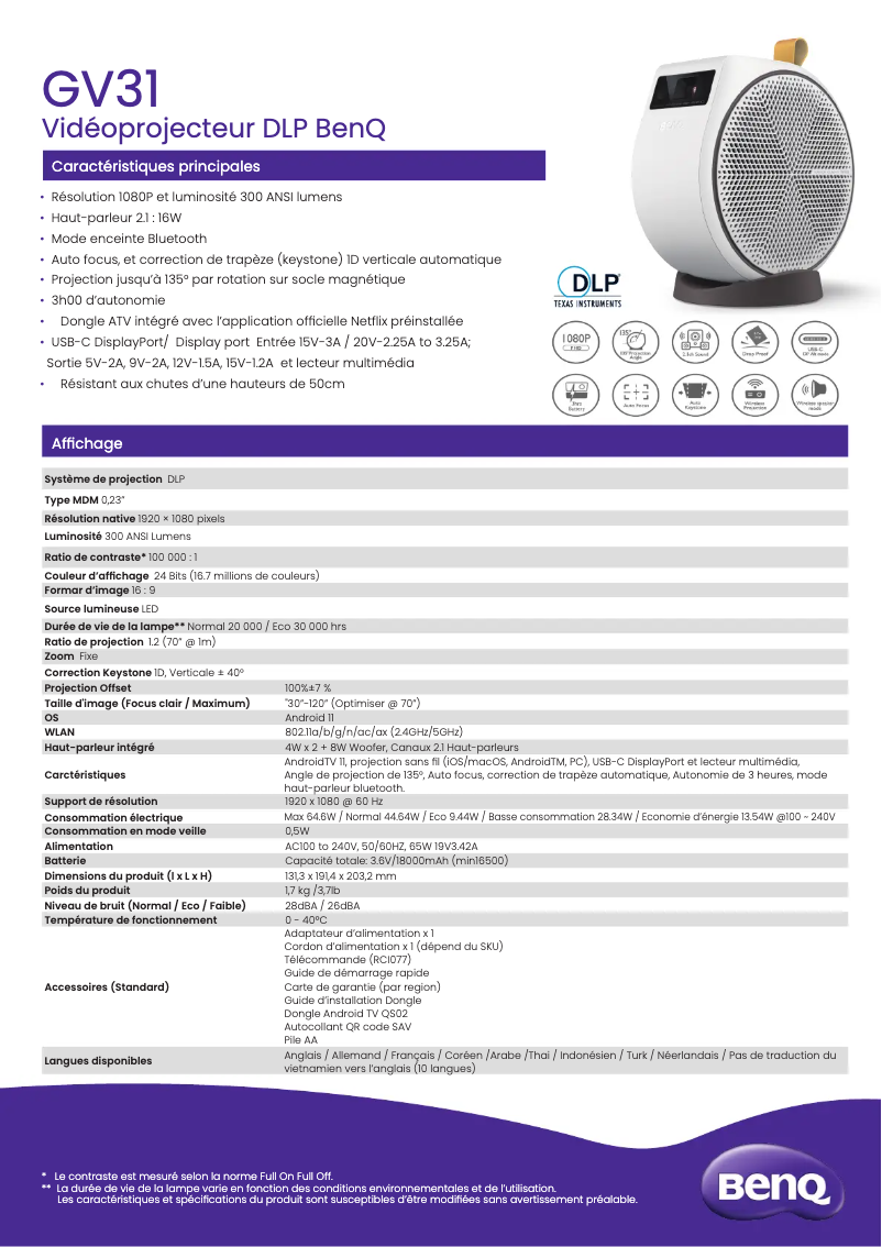 Image de la première page du manuel de l'appareil GV31