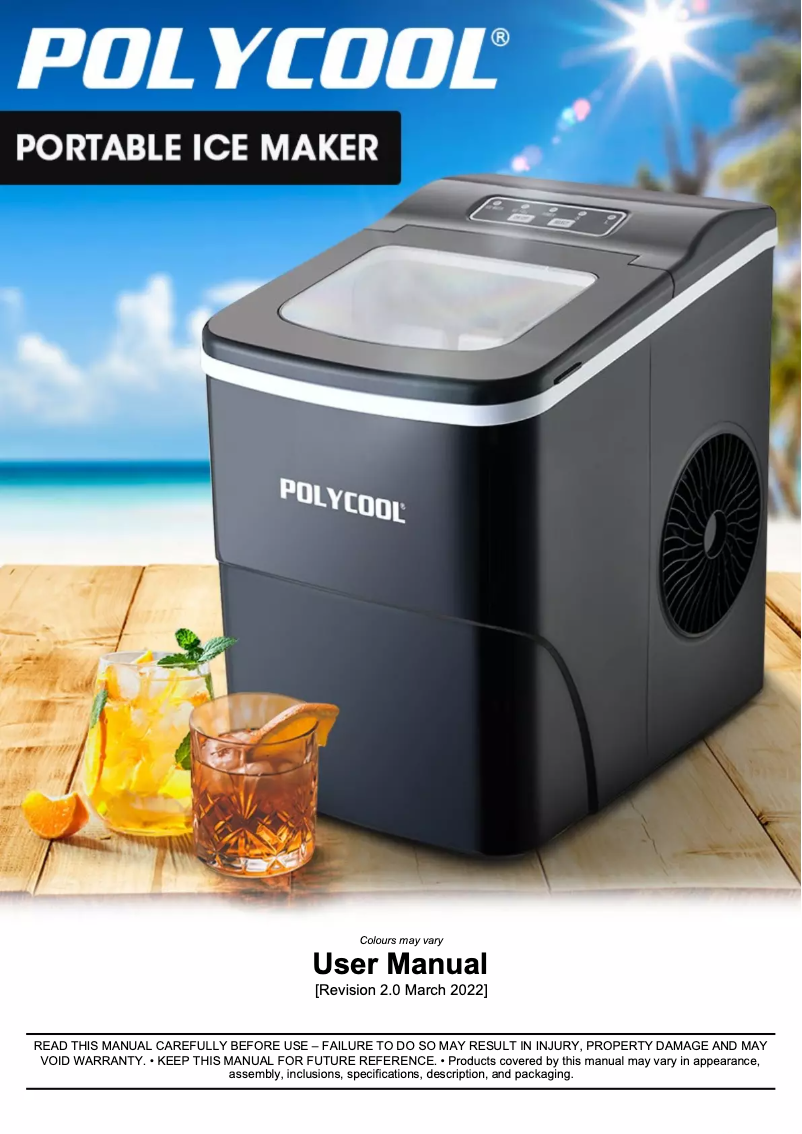 Page n°1 - Manuel utilisateur PolyCool ICM-2BK