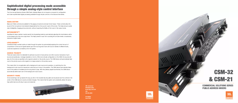 Image de la première page du manuel de l'appareil CSM-21