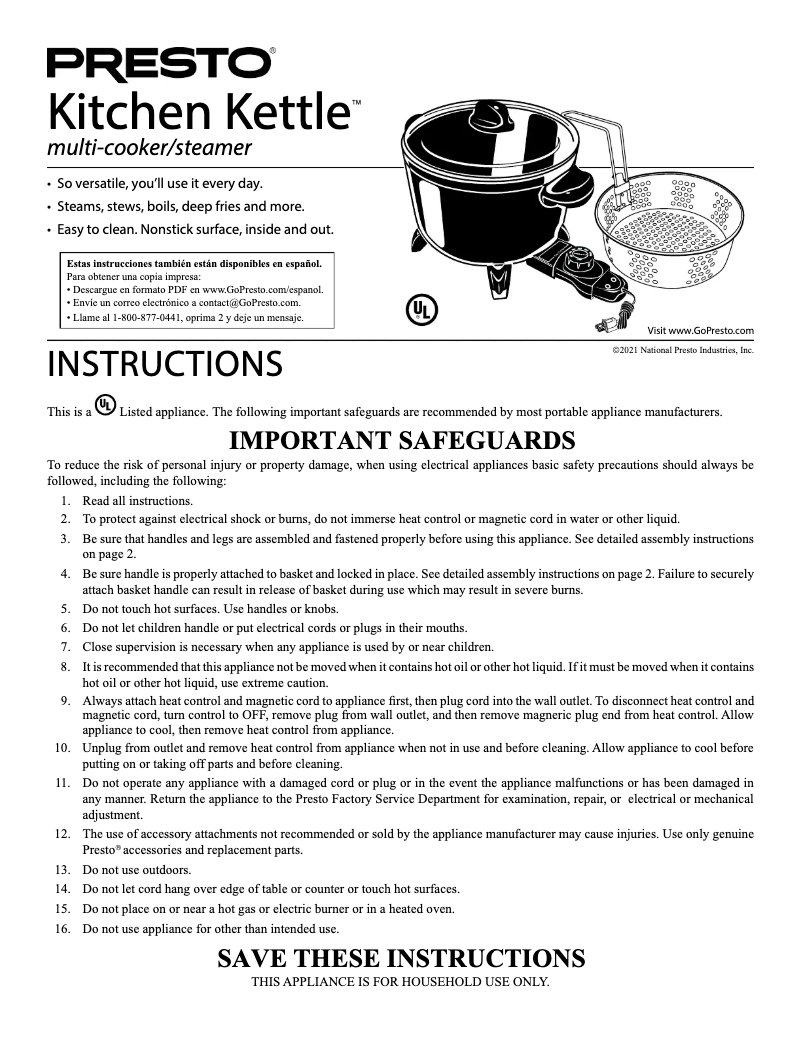Image de la première page du manuel de l'appareil Kitchen Kettle