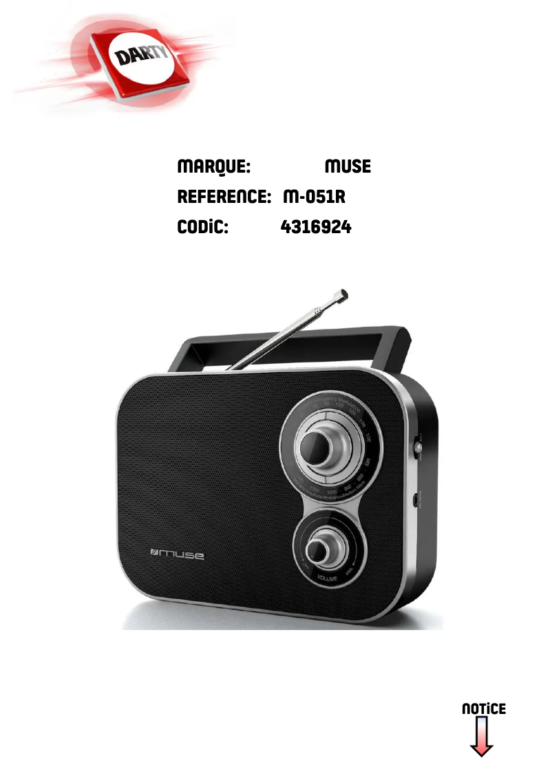 Page n°1 - Manuel utilisateur Muse M-051 R