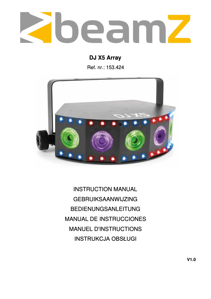 Page 1 of the manual User Manual BeamZ DJ X5