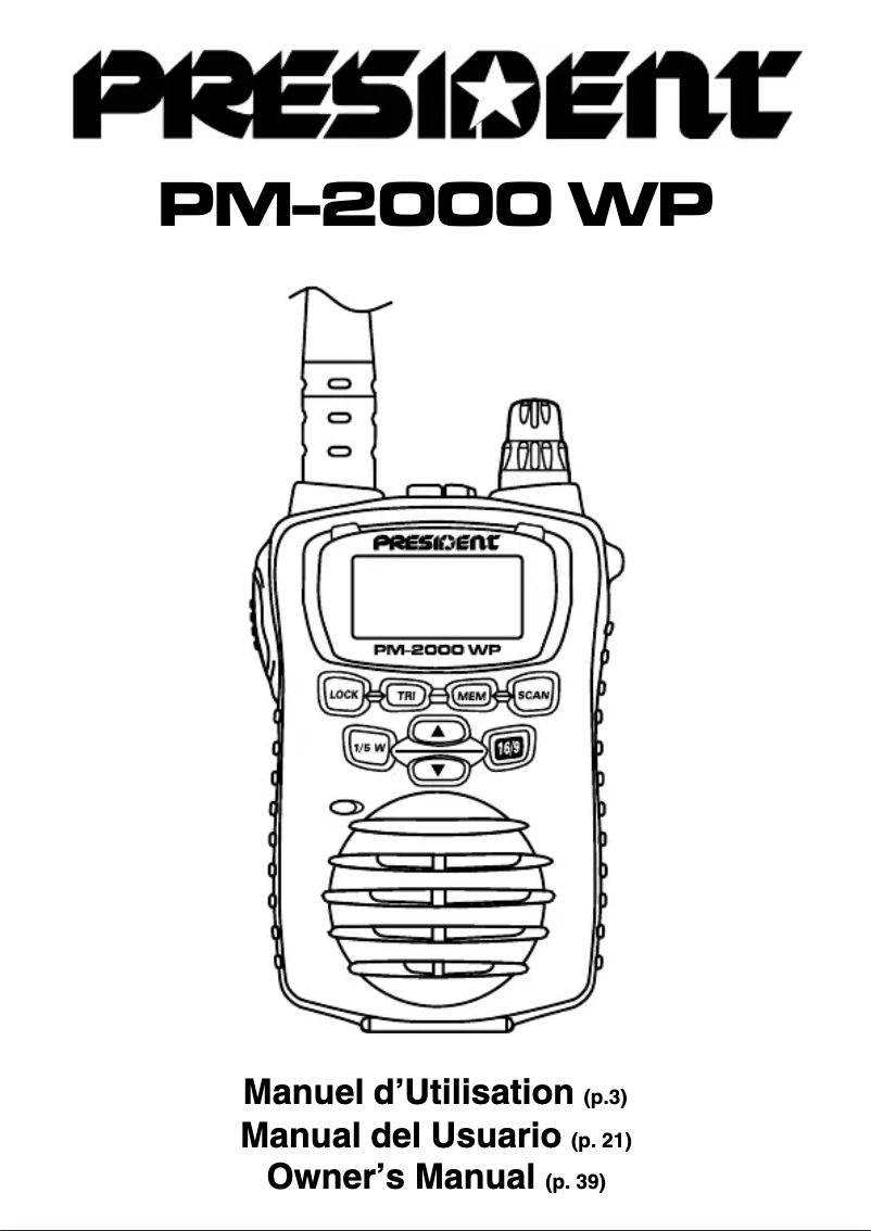 Image de la première page du manuel de l'appareil PM-2000 WP