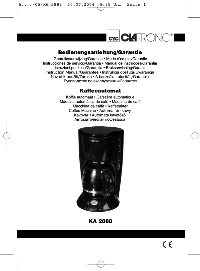 Image de la première page du manuel de l'appareil KA 2888
