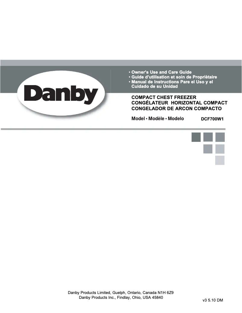 Page 1 de la notice Manuel utilisateur Danby DCF700W1