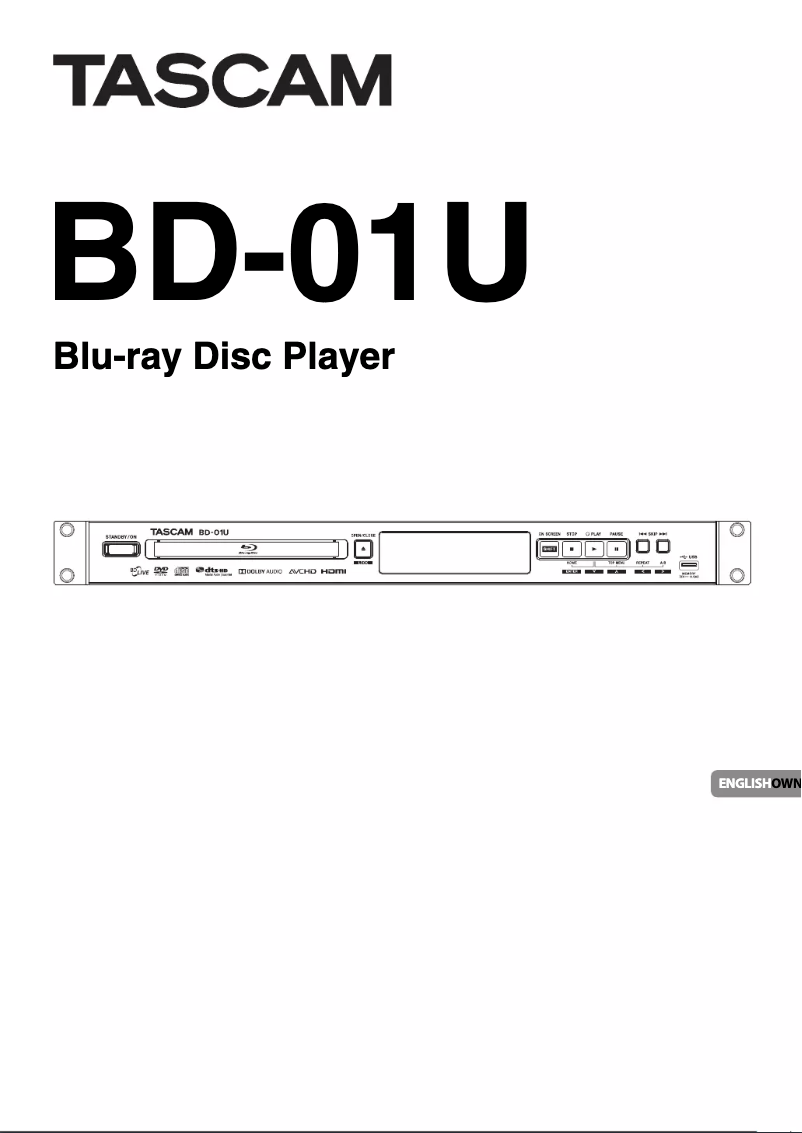 Image de la première page du manuel de l'appareil BD-01U