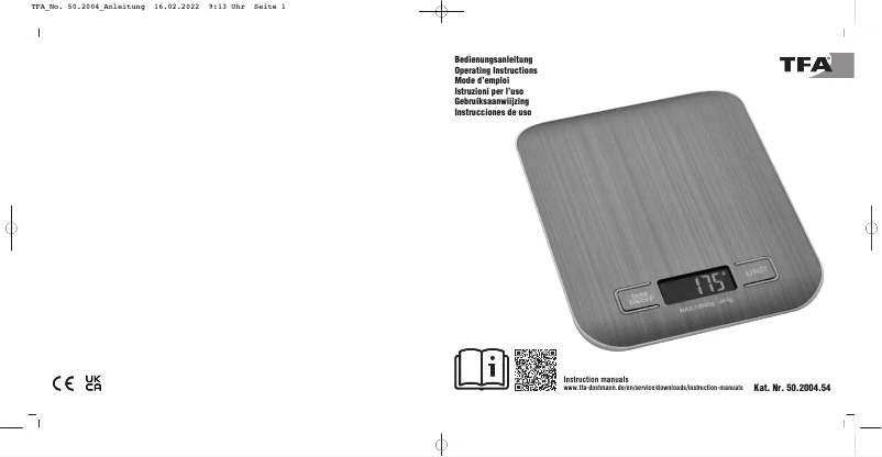 Página 1 del manual Manual de usuario TFA Amaretti 50.2004.54