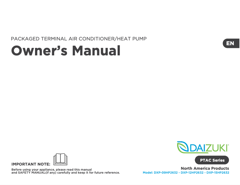 Image de la première page du manuel de l'appareil DXP-09HP2632