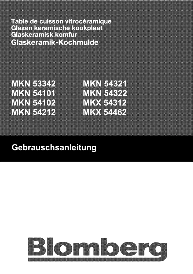Page n°1 - Manuel utilisateur Blomberg MKN 54321