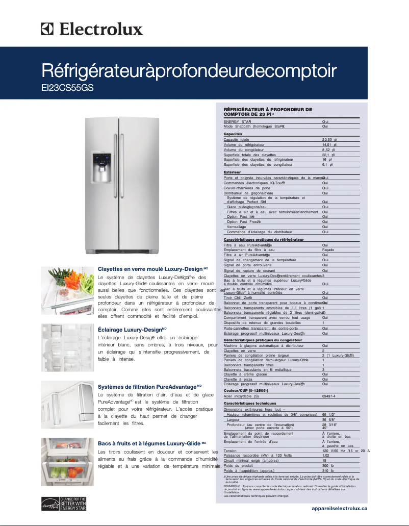 Image de la première page du manuel de l'appareil EI23CS55GW